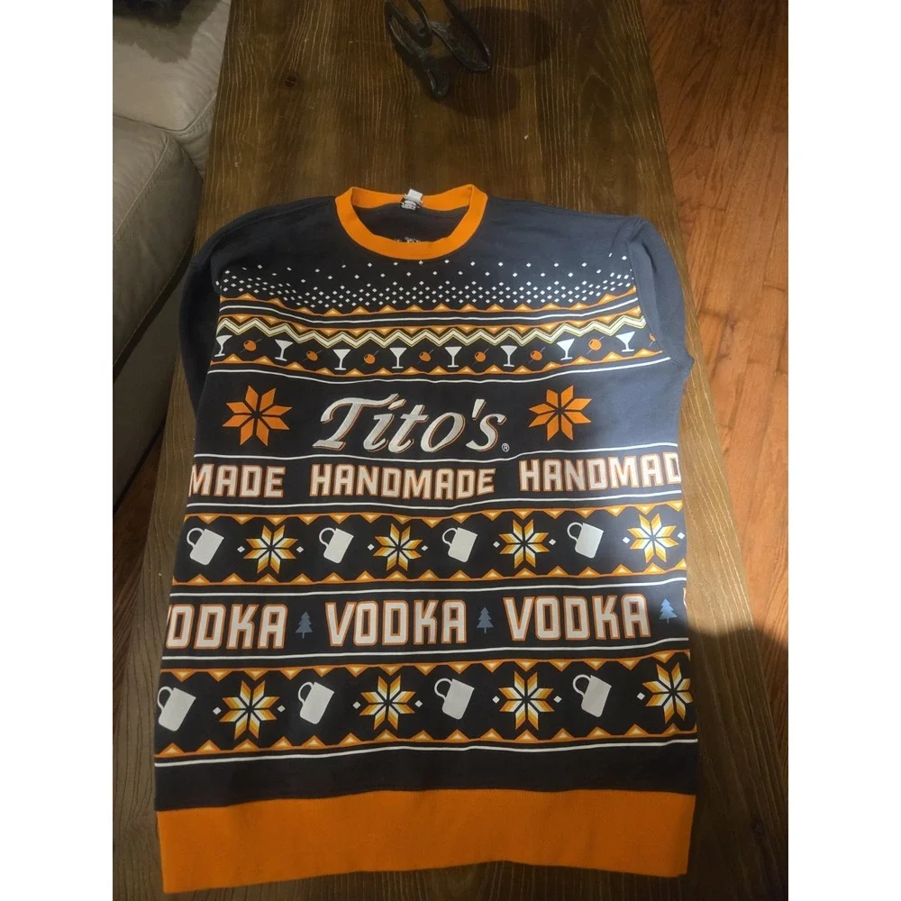 Tito's Handmade Vodka Ugly Christmas Sweater Sweatshirt Large Holiday Party...